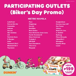 Dunkin Donuts Participating Outlets Jul21 2