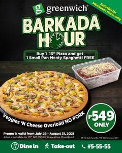 Greenwich Pizza - Barkada Hour Promo for P549