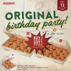 Krispy Kreme - Buy 1 Get 1 Dozen Original Glazed Doughnuts