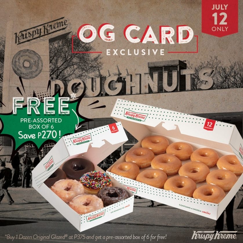 Krispy Kreme OG Card Exclusive Get FREE PreAssorted Box of 6