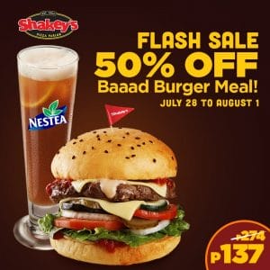 Shakey's - Flash Sale: Baaaad Burger Meal at 50% Off