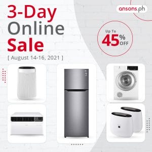 Ansons 3 Day Online Sale upto 45off Aug21