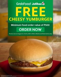 Jollibee - FREE Cheesy Yumburger via GrabFood