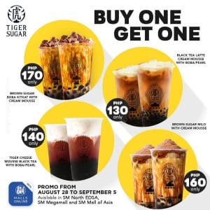 Tiger Sugar - Buy One Get One Promo via SM Malls Online App