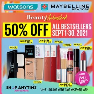 Watsons - Biggest Beauty Sale: Get 50% Off on All Bestsellers