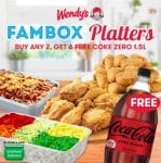 Wendy's - Get FREE Coke for Every 2 Fambox Platters via GrabFood