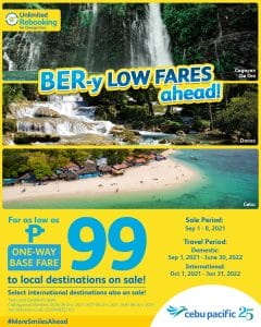 Cebu Pacific - Seat Sale: P99 BER-y Low Fares Promo