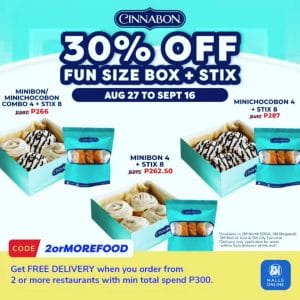 Cinnabon - 30% Off Promo via SM Malls Online