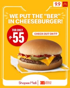 McDonald's - 9.9 Deal: Cheeseburger for P55 via Shopee