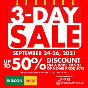 Wilcon Depot - 3-Day Sale: Get Up to 50% Off