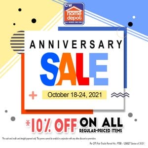 CW Home Depot Anniversary Sale 10off Oct21