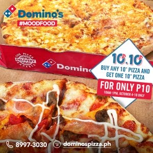 Domino's Pizza - 10.10 Deal: Any 10-Inch Pizza for P10