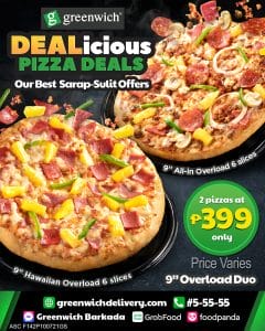 Greenwich Pizza - DEALicious Pizza Deals: 2 Pizzas for P399