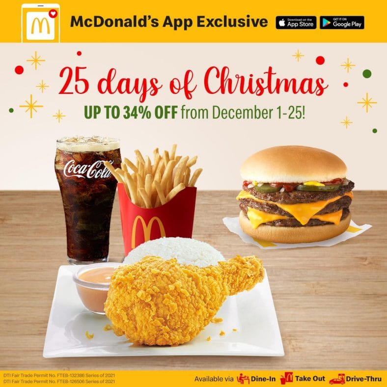 McDonald's 25 Days of Christmas Promo Get P99 Deals Deals Pinoy