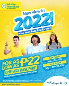 Cebu Pacific Air - New Year Seat Sale: As Low As P22 