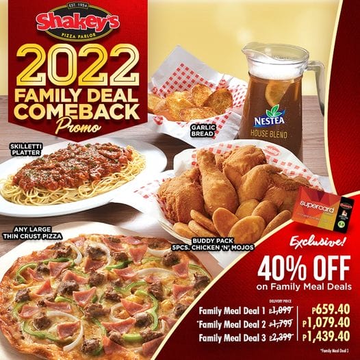 Shakey's 2022 Family Deal Comeback Promo Deals Pinoy