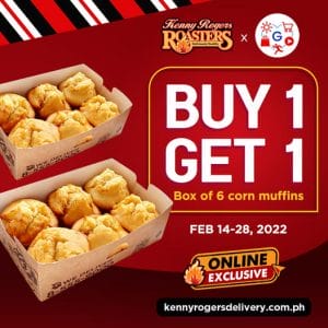 Kenny Rogers Roasters - Buy 1 Get 1 Box of 6 Corn Muffins via GLife