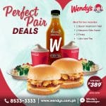Wendy's - Perfect Pair Deals for P389