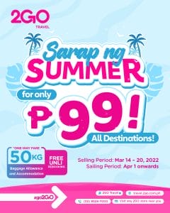2GO Travel - Sarap ng Summer Promo: P99 All Destinations