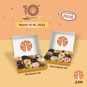 J.CO Donuts and Coffee - 10th Anniversary Promo: Get 2 Dozen for P570