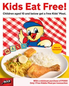 Max's Restaurant - FREE Kiddie Meal Promo