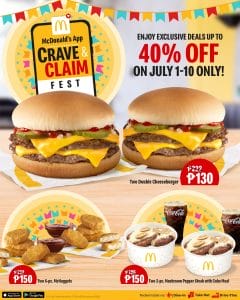 McDonald's - Crave and Claim Fest Promo: Get Up to 40% Off