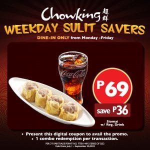 Chowking - Weekday Sulit Savers Promo
