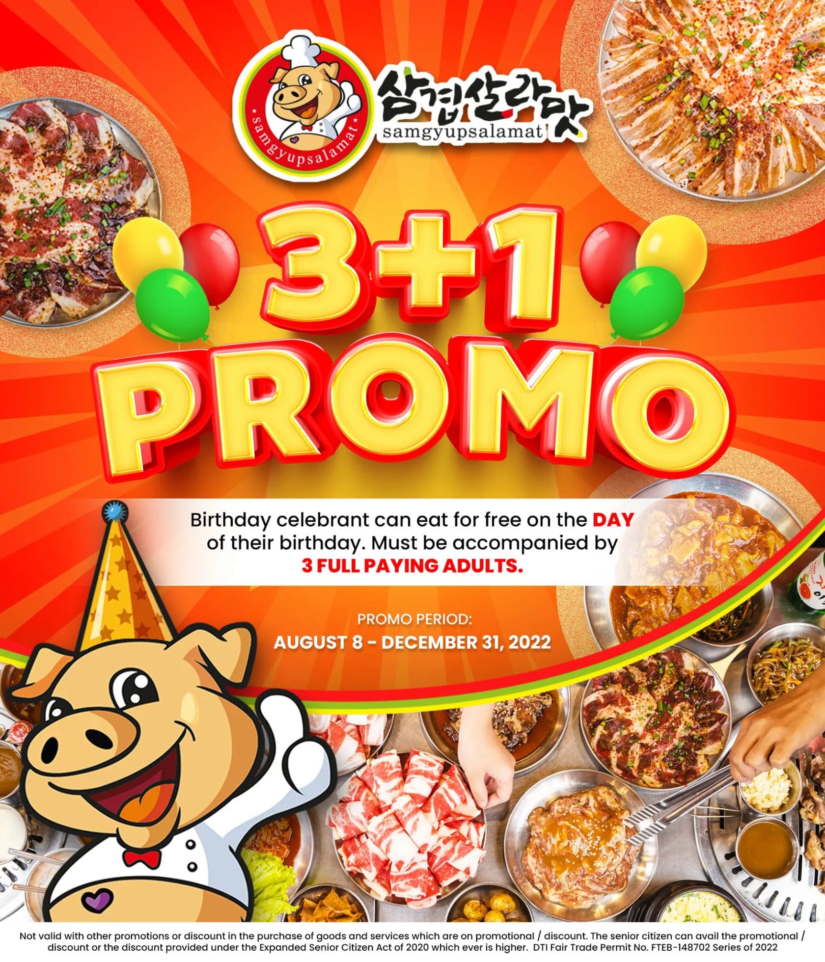 Samgyupsalamat 3+1 Birthday Promo Deals Pinoy