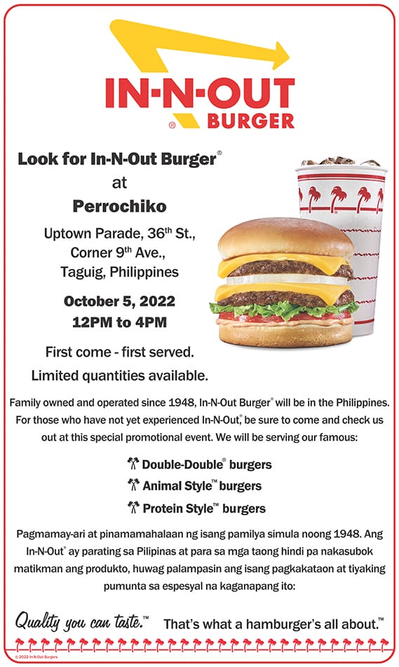 In-N-Out Burger is Here in Manila For One Day Only!