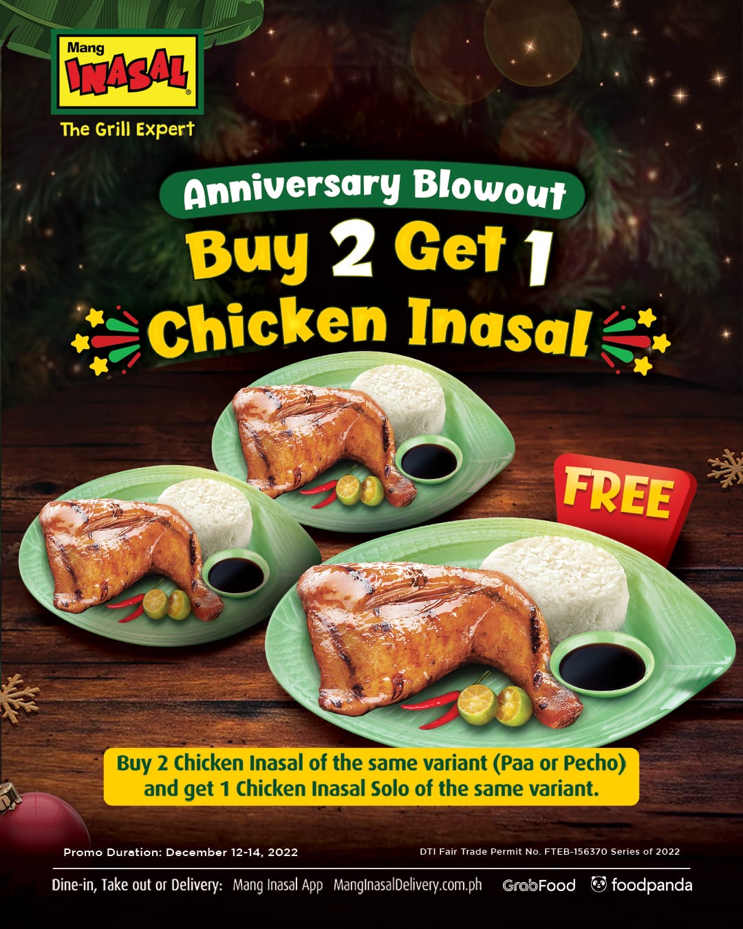 Mang Inasal - Buy 2 Get 1 Chicken Inasal Anniversary Blowout | Deals Pinoy
