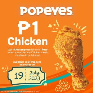 Popeyes - 1 Peso Chicken Deal