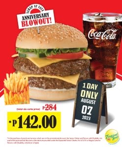 Tropical Hut - Double Burger Anniversary Promo