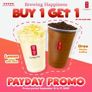Gong Cha Buy 1 Get 1 Payday Promo