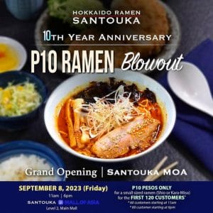 Ramen Santouka P10 Ramen Anniversary Blowout Deal