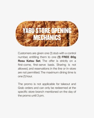 Yabu SM Grand Central Opening Promo